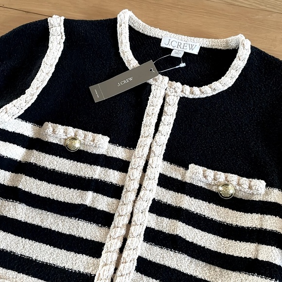 NWT J. Crew Odette Sweater Lady Jacket in Striped Boucle - Picture 6 of 9